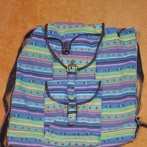 Colorful Striped Backpack Colorful Denim